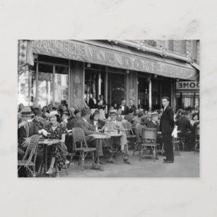Carte Postale Café Paris noir et blanc