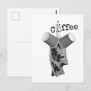 Carte postale Café Poule en caoutchouc hurlante