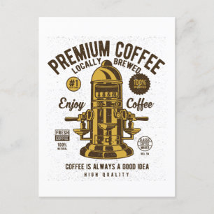 Carte Postale Café Premium Vintage Barista