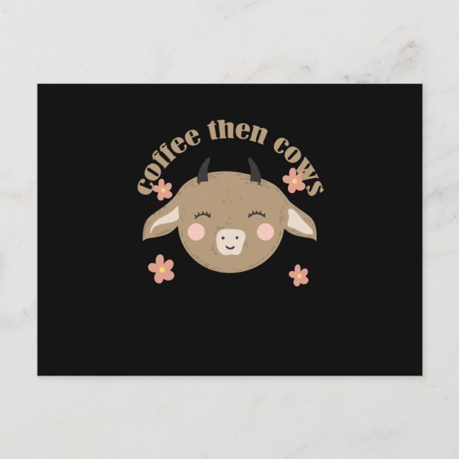 Carte Postale Café Puis Vaches (Devant)