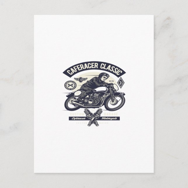 Carte Postale Cafe Racer Rider Classic (Devant)