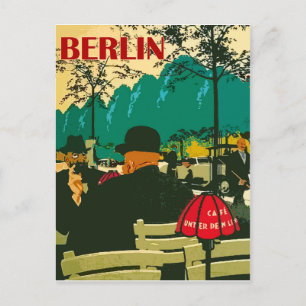 Carte Postale Café restaurant dans la rue de Berlin