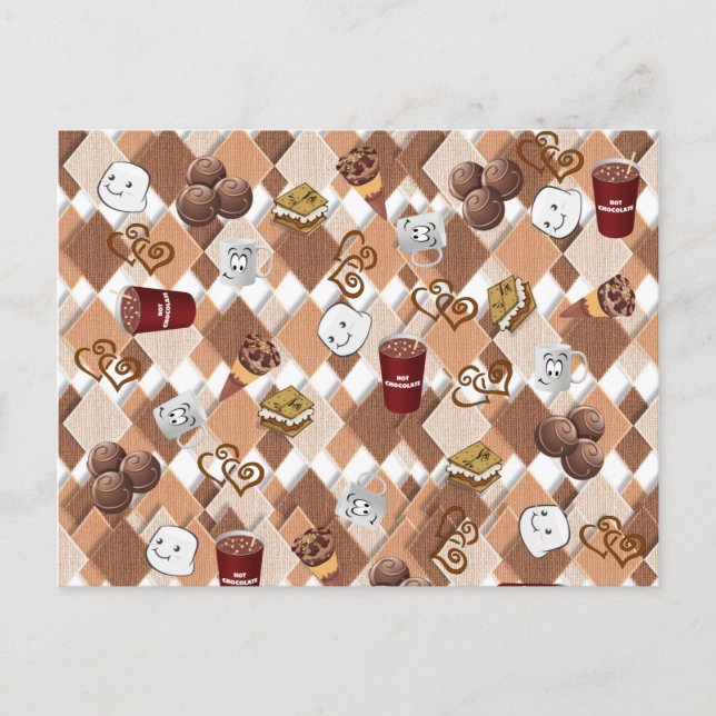 Carte postale Café Shop Chocolat Chaud Marshmallow (Devant)