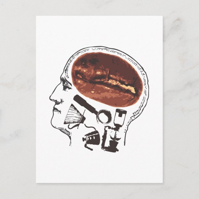Carte Postale Café sur le cerveau (Devant)