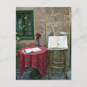 Carte Postale Café sur le trottoir, Canée, Crète, Grèce