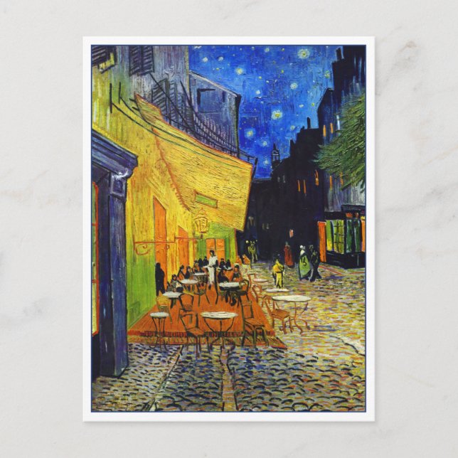 Carte Postale Café Terrasse à la nuit par Van Gogh (Devant)