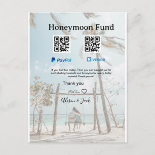 Carte Postale Cagnotte de lune de miel venomo paypal don Q R cou