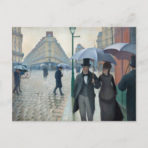 Carte Postale Caillebotte Paris Street Rainy Day Peinture
