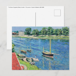 Carte Postale Caillebotte - Seine à Argenteuil, Bateaux à l'ancr