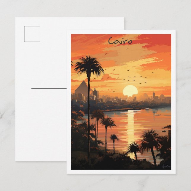 Carte Postale Caire Egypte Voyage Esthétique (Devant / Derrière)