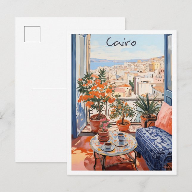 Carte Postale Caire Égypte Voyage Esthétique (Devant / Derrière)