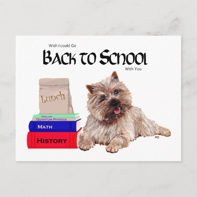 Carte Postale Cairn Terrier Retour à l'école (Devant)