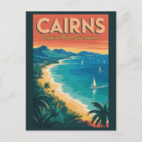 Cairns Australie Illustration Voyage Art Vintage