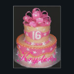 Carte Postale Cake 16e<br><div class="desc">You've won the hearts of everyone you've met. You've change d the lives of those you're around. Juste from the smile on your face. On your sweet sixteen birthday. Nous avons le new et le fantastique times. Come your way with new Chance and start Joyeux anniversaire.</div>