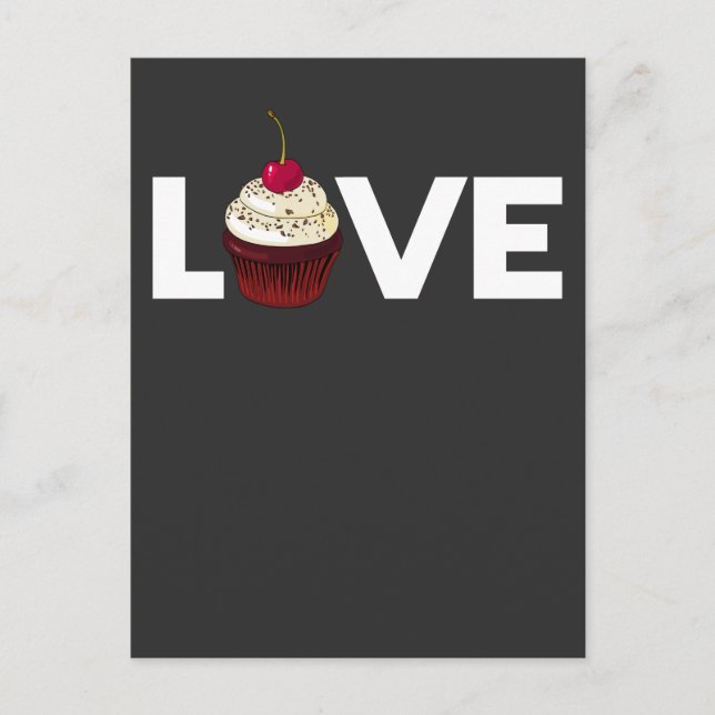 Carte Postale Cake Love Baker Pâtisserie Chef Cupcake Cote (Devant)