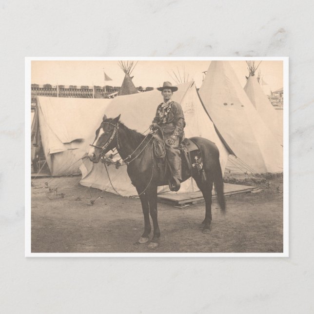 Carte Postale Calamity Jane à cheval vers 1900 (Devant)