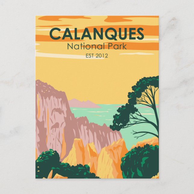 Carte Postale Calanques Parc National France Vintage (Devant)