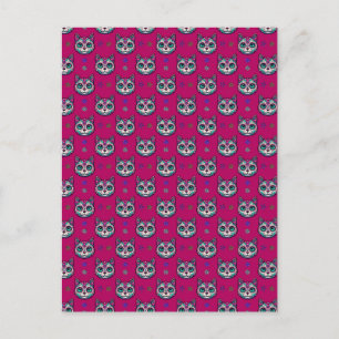 Carte Postale Calavera Cat Art Motif