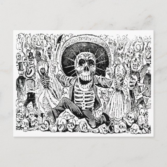 Carte Postale Calavera Oaxaqueña par José Guadalupe Posada 1903 (Devant)