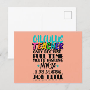 Carte Postale Calculer Enseignant uniquement parce qu'une tâche