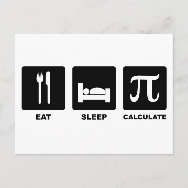 Carte Postale Calculer le sommeil de l'alimentation (Devant)