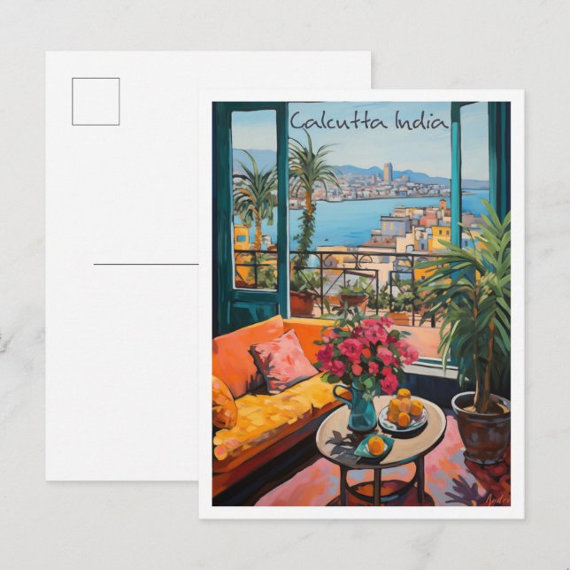 Carte Postale Calcutta Inde Voyage Esthétique (Devant / Derrière)