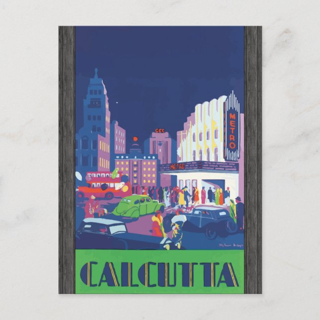 Carte Postale Calcutta, Vintage (Devant)