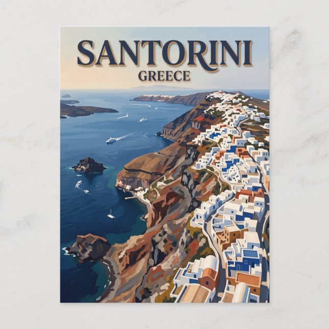 Carte Postale Caldeira de Santorin Grèce (Devant)