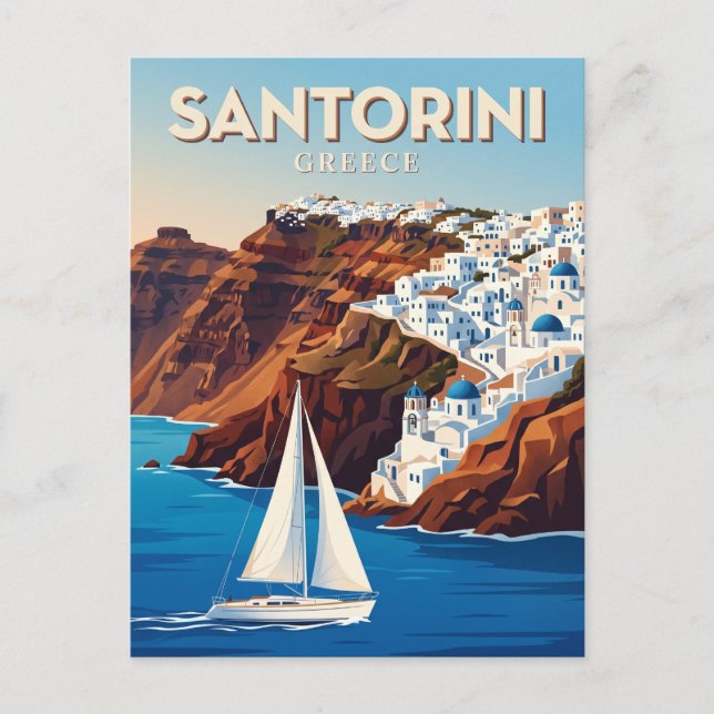 Carte Postale Caldeira de Santorin Grèce (Devant)