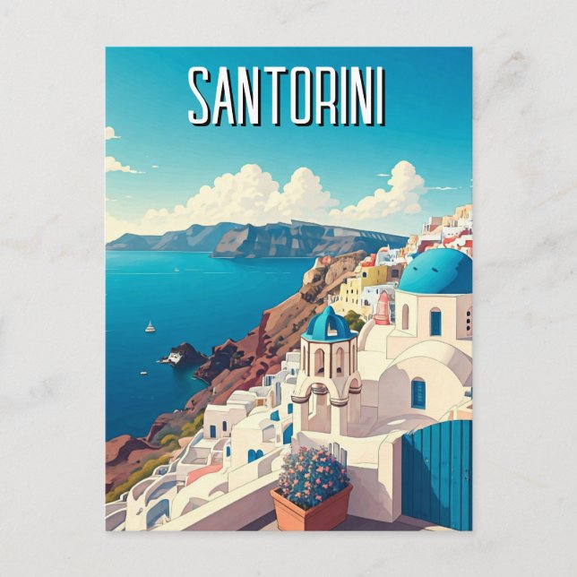 Carte Postale Caldera View Santorini Grèce Cyclades Voyages (Devant)