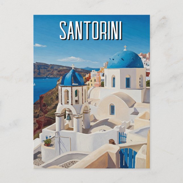Carte Postale Caldera View Santorini Grèce Cyclades Voyages (Devant)
