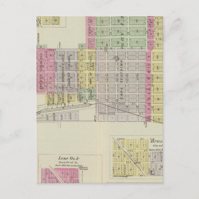 Carte Postale Caldwell, Cherokee, Opolis et McCune, Kansas (Devant)
