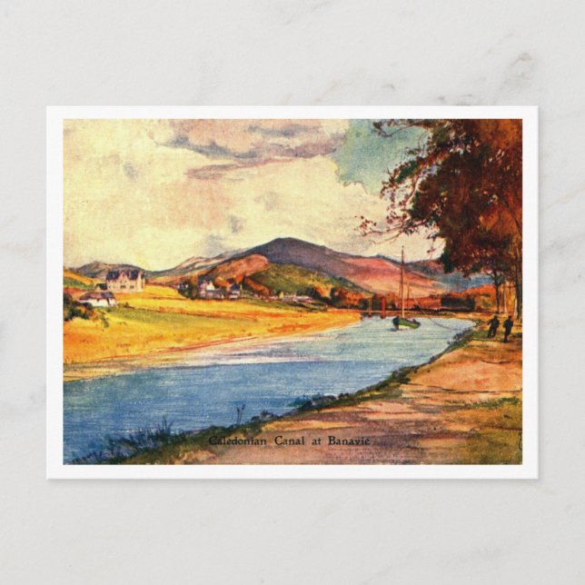 Carte Postale Caledonian Canal at Banvie 1900s Vintage (Devant)