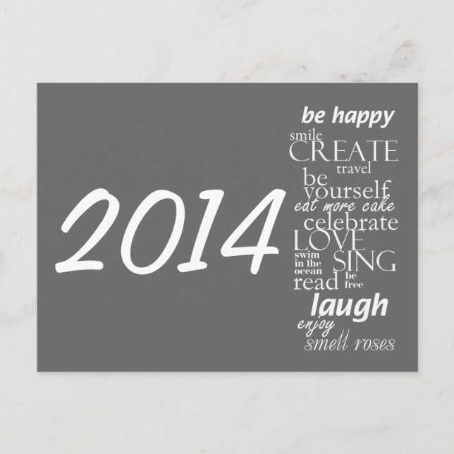 Carte postale Calendrier 2014 - mots inspirants (Devant)