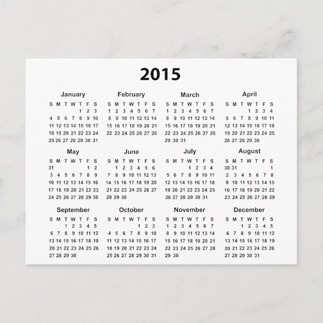 Carte Postale Calendrier 2015 (Devant)