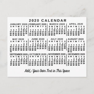 Carte Postale Calendrier 2020 (Voir la description pour la nouve