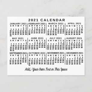 Carte Postale Calendrier 2021 (Voir la description pour la nouve