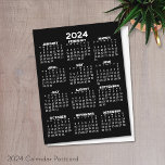 Carte Postale Calendrier 2024 Voir l'année complète - Postc mini<br><div class="desc">Un calendrier de base 2024 en noir et blanc. Une recherche standard pour votre bureau à domicile ou casier scolaire. Une simple année complète en un coup d'oeil calendrier à utiliser toute l'année.</div>