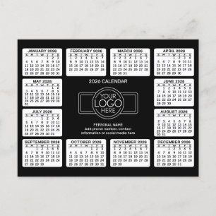 Carte Postale Calendrier 2025 avec logo Coordonnées