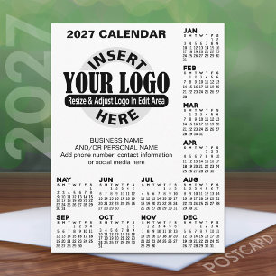 Carte Postale Calendrier 2027 avec logo Coordonnées