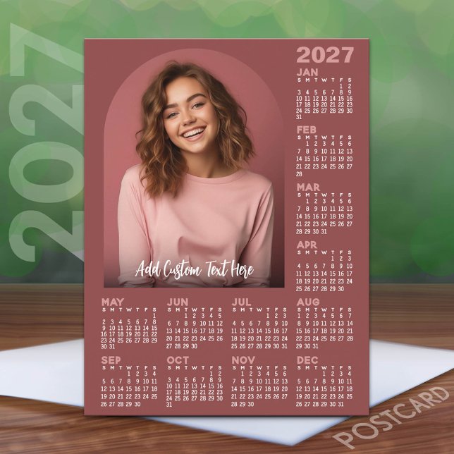 Carte Postale Calendrier 2027 avec photo - Année complète (2027 calendar on a postcard)