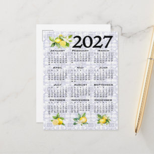 Carte Postale Calendrier 2027 Citrons Tuiles Méditerranéennes It