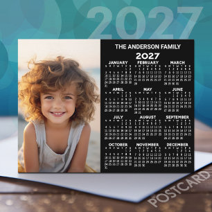 Carte Postale Calendrier 2027 - Vue annuelle moderne avec photo