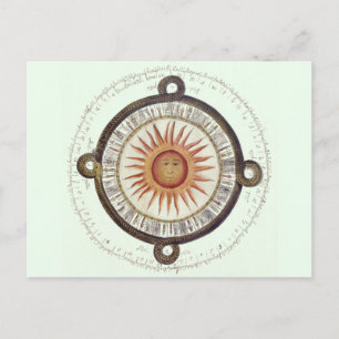 Carte Postale Calendrier antique Aztec Sun Stone