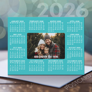 Carte Postale Calendrier avec photo au centre - BLue White