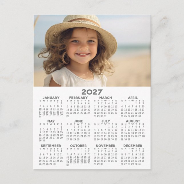 Carte Postale Calendrier avec Photo - Vue Annuelle (Devant)