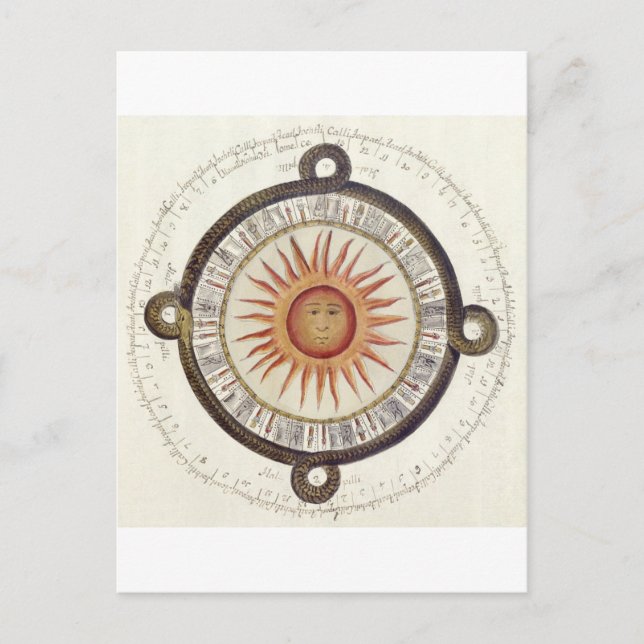 Carte Postale Calendrier Aztec Sun Stone (Devant)