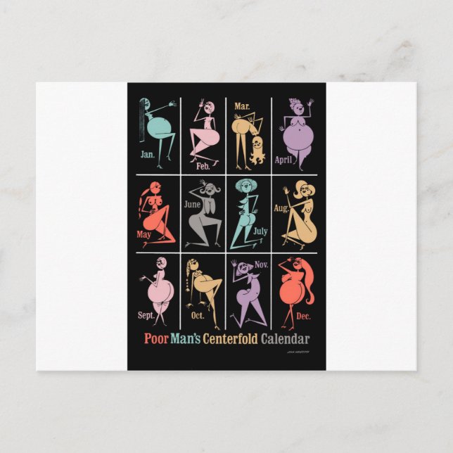 Carte Postale Calendrier central de l'homme pauvre (Devant)