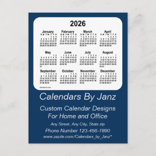 Carte Postale Calendrier commercial bleu Police Box 2026 de Janz