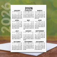 Calendrier d'affichage de l'année complète - Minim